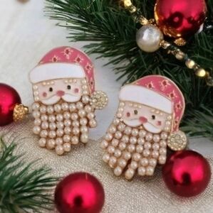 BETSEY JOHNSON BEADED SANTA BABY EARRINGS 1